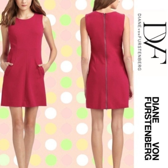 Diane von Furstenberg Navy Carprenna Mini
Sleeveless Knit Suiting Dress Sz 8 - Picture 12 of 13